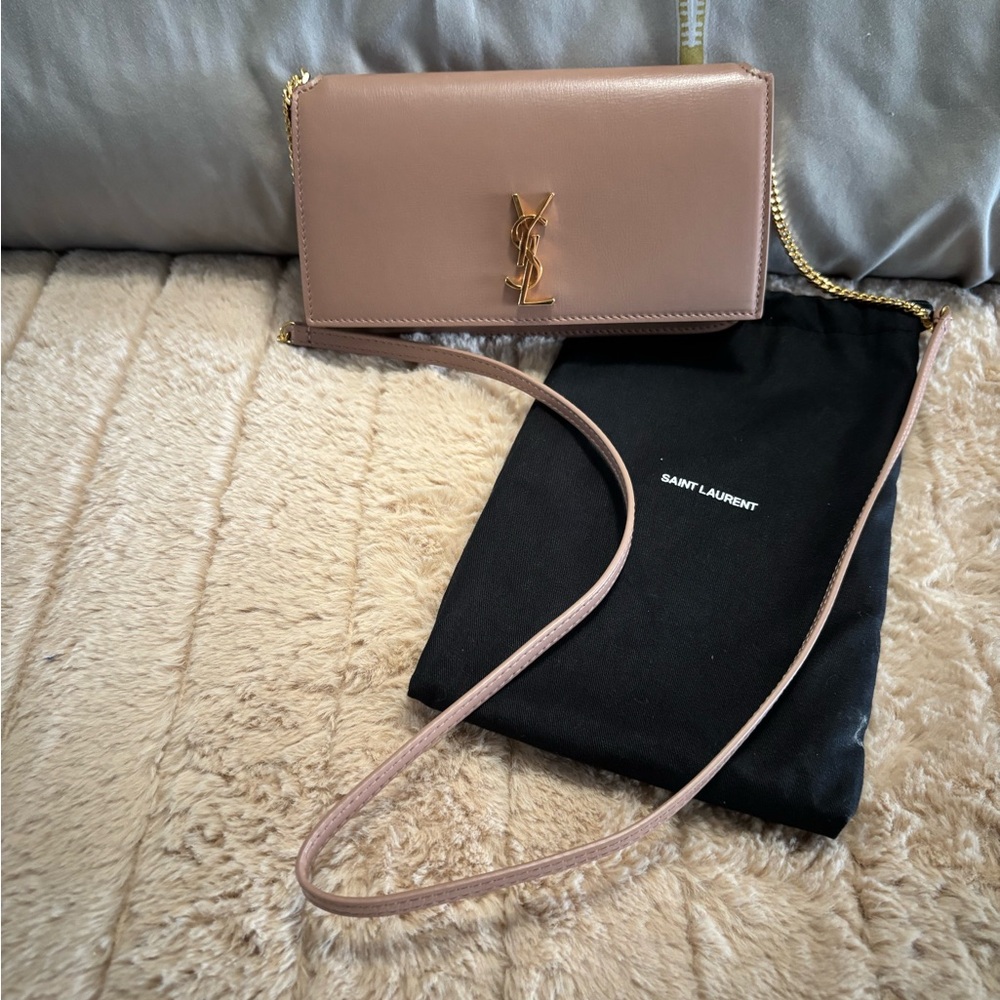 Saint Laurent Pink Chain Wallet